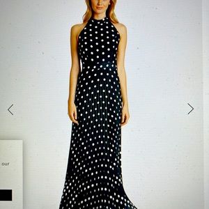 Tahari Polka Dot pleated gown